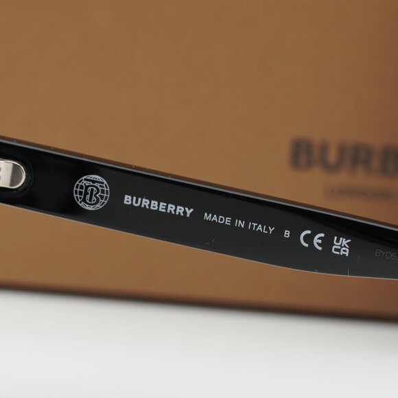 Burberry BE4393 40518G Cat Eye Sunglasses - Black/Check White/Grey main image 7